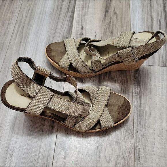 Andrea cork and canvas wedges sz 9.5 - Picture 5 of 12